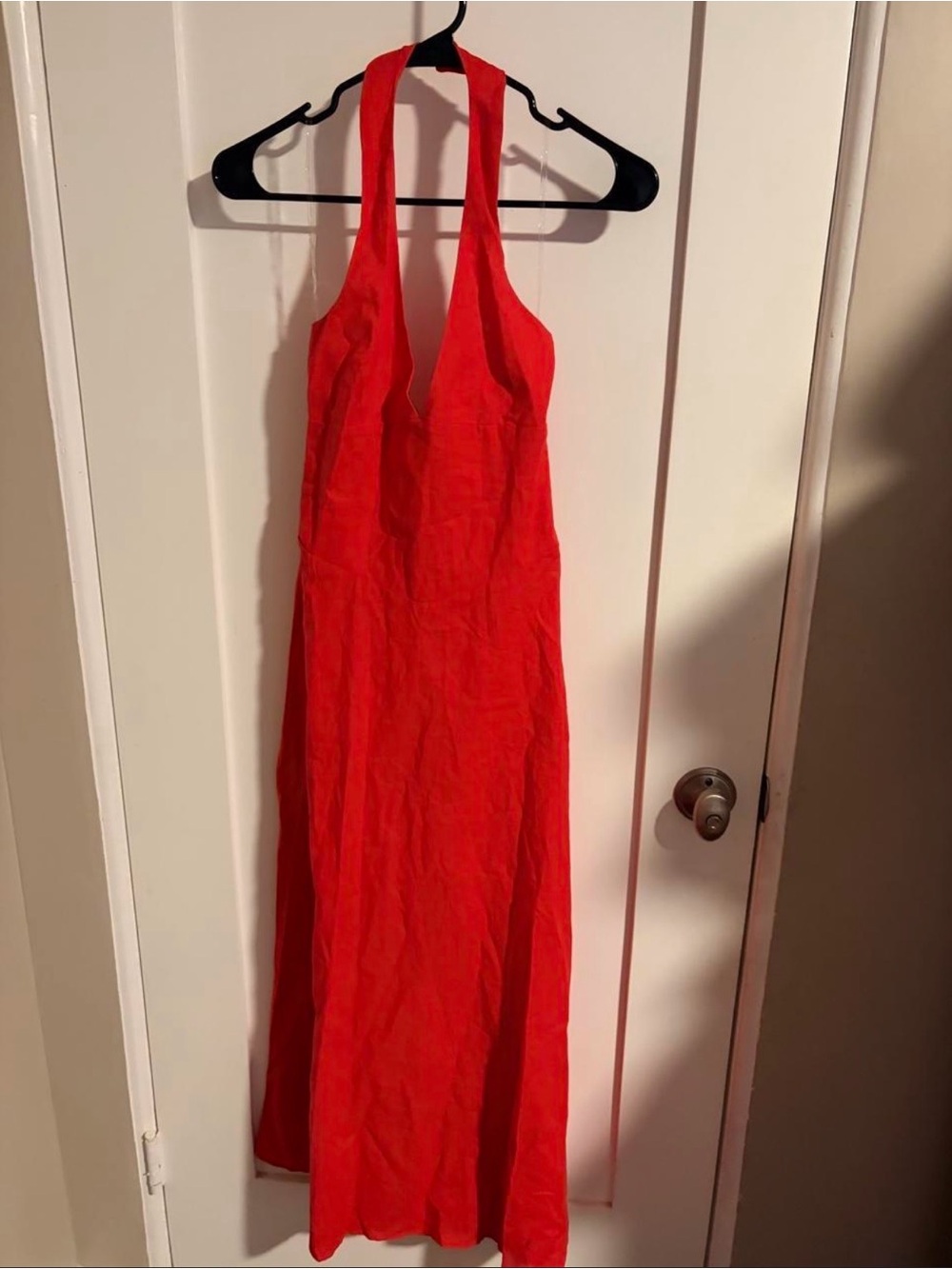 Peppermayo Red Backless Halter Maxi Dress